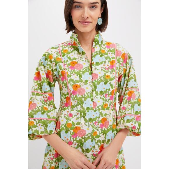 HYACINTH HOUSE Multi Green Begonia Floral Hillsborough Midi Dress Size M NWT - Picture 5 of 7